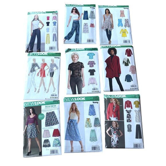 New Look Sewing Patterns Lot Of 9 Womens Apparel Easy Styles Tops Skirts Dresses - Picture 1 of 7
